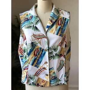 90s Jamaica Bay Nautical Beach Tank (Large)